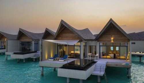 Overwater Pool Villa Lagoon, see-through floor, infinity pool, daily free flow chocolate hour, free snorkeling gear & non-motorized water sports