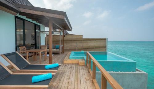 Water villa with private pool and Free access to sea plane lounge on Arrival